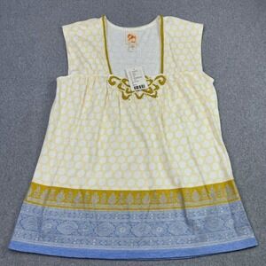 NEW Anthropologie C. Keer Woven Floral Tank Top Sz M Multicolor Boho Embroidered